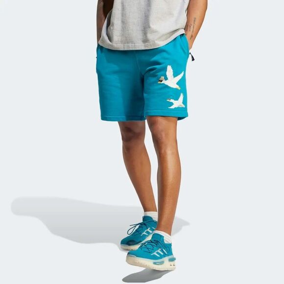 adidas HZ1151 Men's Sz Large Active Teal Adventure Graphic Shorts - Picture 11 of 12